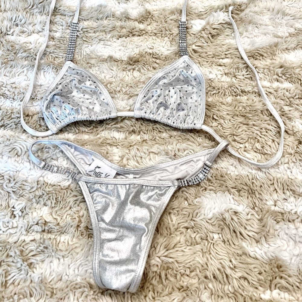 Silver bling photo shoot bikini